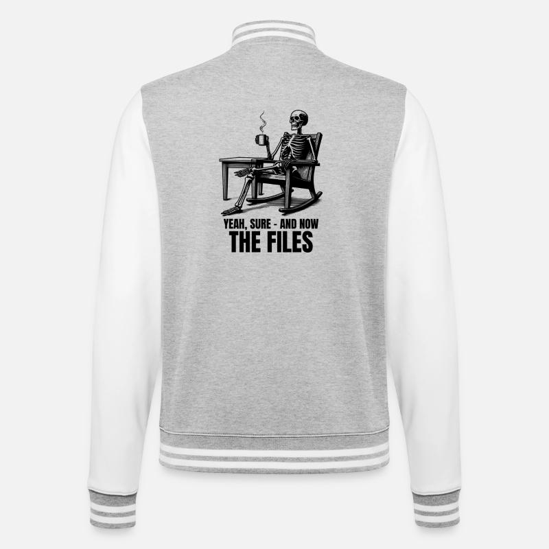 Waiting Skeleton Meme Project Manager Office - College Sweat Jacket - heather grey/white