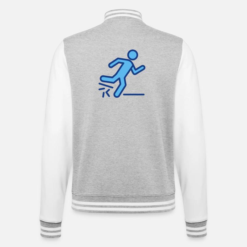 Dynamic Blue Runner Silhouette - College Sweat Jacket - heather grey/white