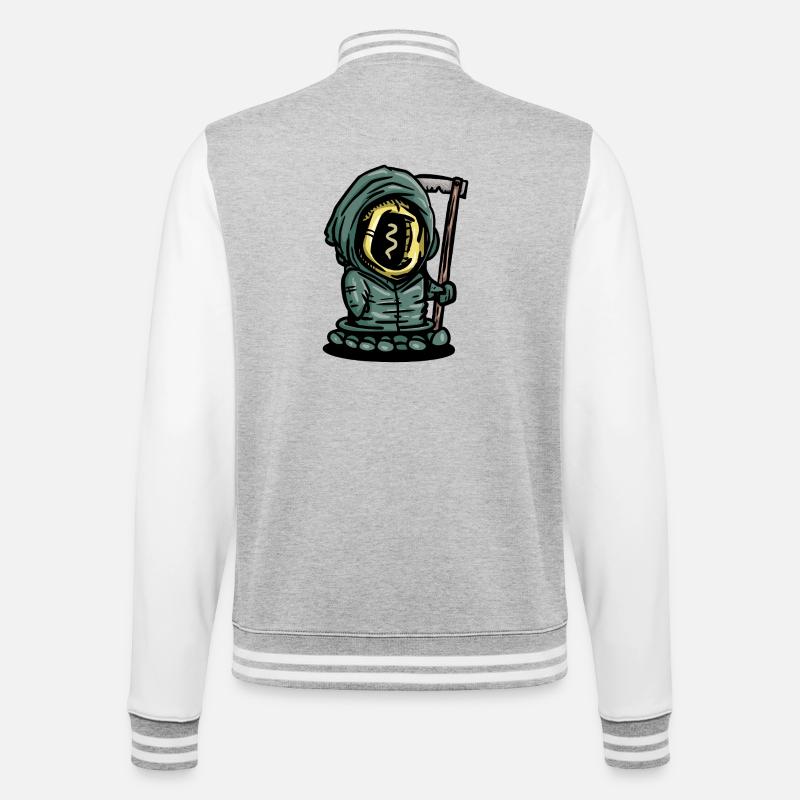 Ash-Eye with Ghost Axe - College Sweat Jacket - heather grey/white