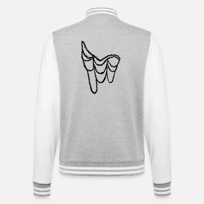Elegant_Jewelry_Line_Art - College Sweat Jacket - heather grey/white