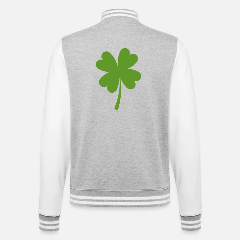 Solid four-leaf clover - College Sweat Jacket - heather grey/white