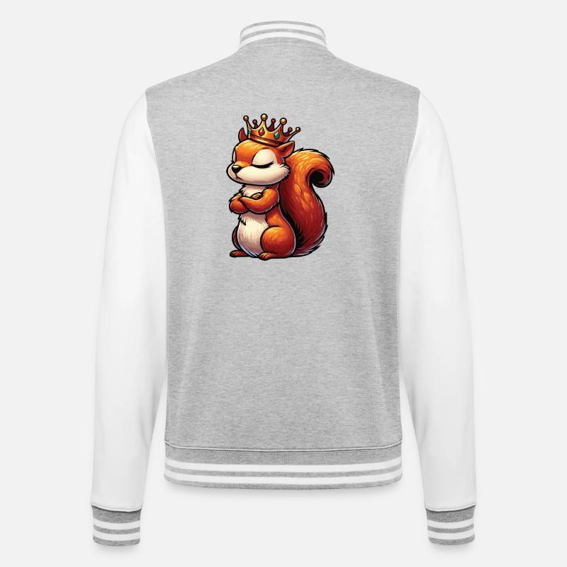 Eichhörnchen Eichhorn Eichhörnchenliebhaber Nager - College-Sweatjacke - Grau meliert/Weiß