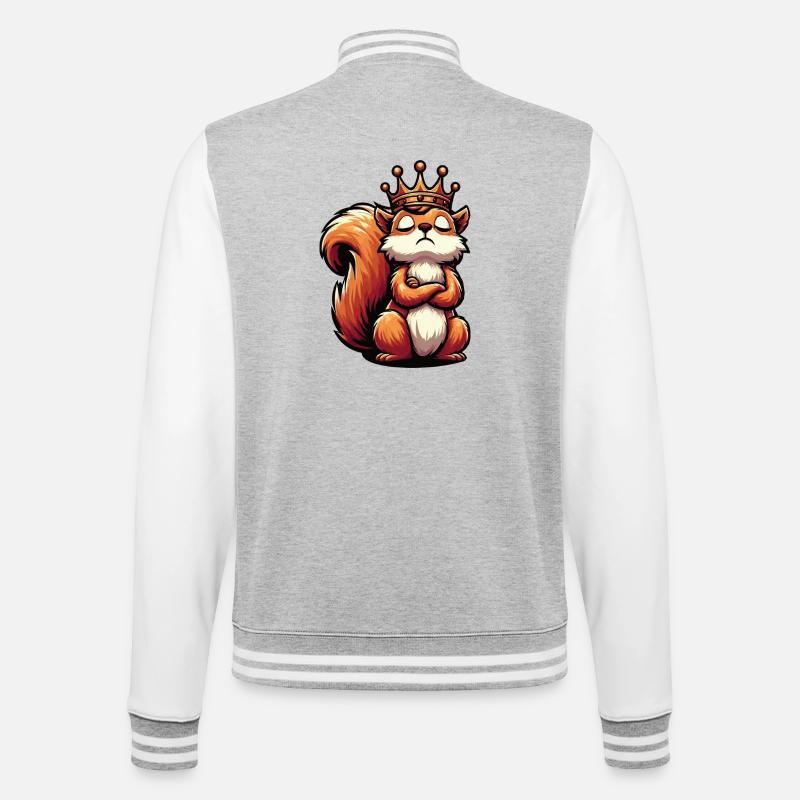 Eichhörnchen Eichhorn Eichhörnchenliebhaber Nager - College-Sweatjacke - Grau meliert/Weiß