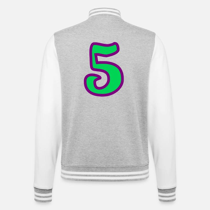 5. ANNIVERSAIRE. 5 ANS. 5e ANNIVERSAIRE - Veste Teddy - gris chiné / blanc