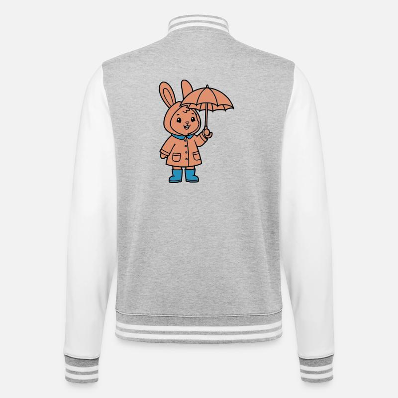 Petit parapluie de lapin mignon - Veste Teddy - gris chiné / blanc