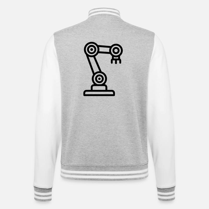 bras robot - Veste Teddy - gris chiné / blanc