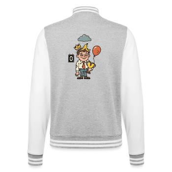 Unlucky Loser Loser Non-Useful Loser - College Sweat Jacket - heather grey/white - Back - Marisol (170cm)