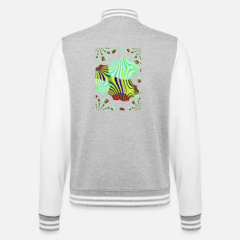 Motif de vagues néon psychédéliques - Veste Teddy - gris chiné / blanc