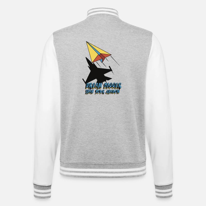 Dream bigger than your shadow - College-Sweatjacke - Grau meliert/Weiß