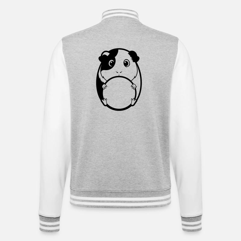 Dickes Meerschweinchen Comic - College-Sweatjacke - Grau meliert/Weiß