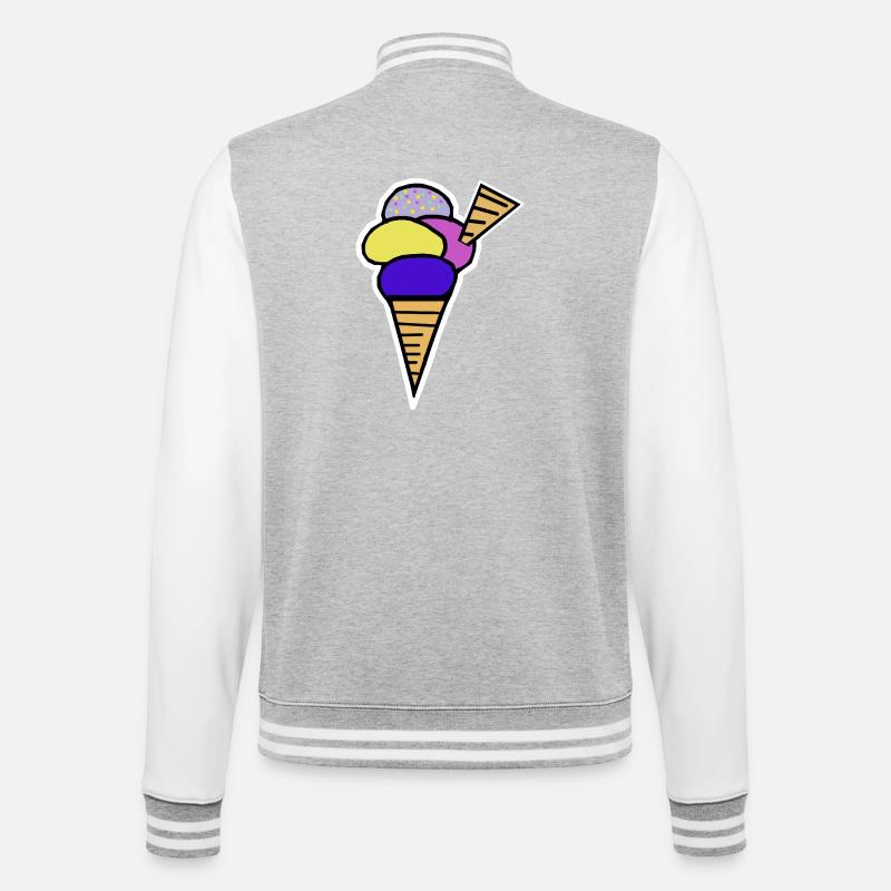 Eiswaffel Eiscreme Eis Kinder Retro - College Sweat Jacket - heather grey/white