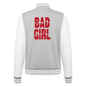Bad Girl - College Sweat Jacket - heather grey/white - Back - Marisol (170cm)