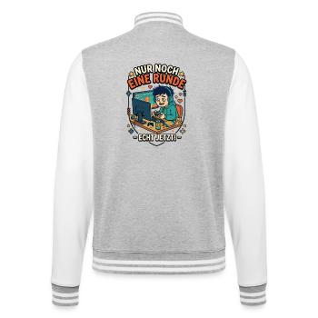 Gamer Comic Nur noch eine Runde Echt jetzt - College-Sweatjacke - Grau meliert/Weiß - Hinten - Marisol (170cm)
