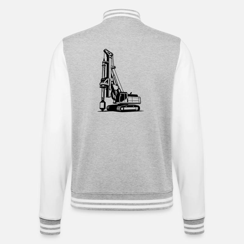 Pile Driver - College-Sweatjacke - Grau meliert/Weiß