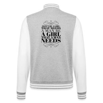 Independent Girl Empowerment Quote - College Sweat Jacket - heather grey/white - Back - Marisol (170cm)