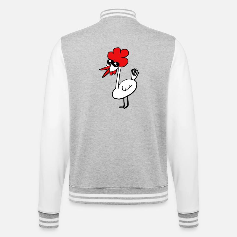 chicken chickens poultry funny - College Sweat Jacket - heather grey/white