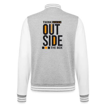Think Outside the Box –Kreatives Mindset Statement - Veste Teddy - gris chiné / blanc - Dos - Marisol (170cm)