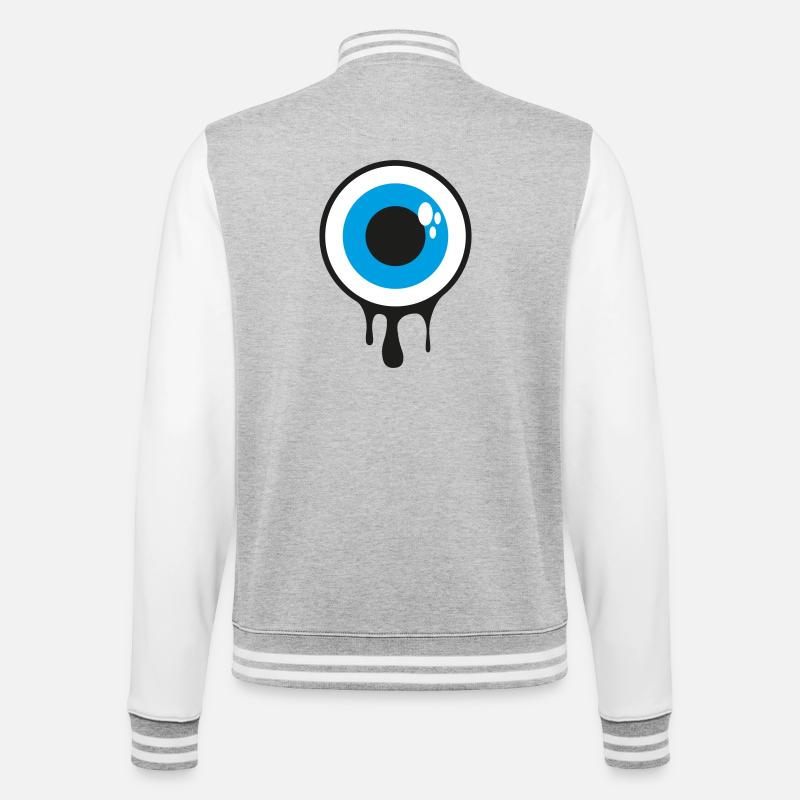 Œil Gouttant - Veste Teddy - gris chiné / blanc