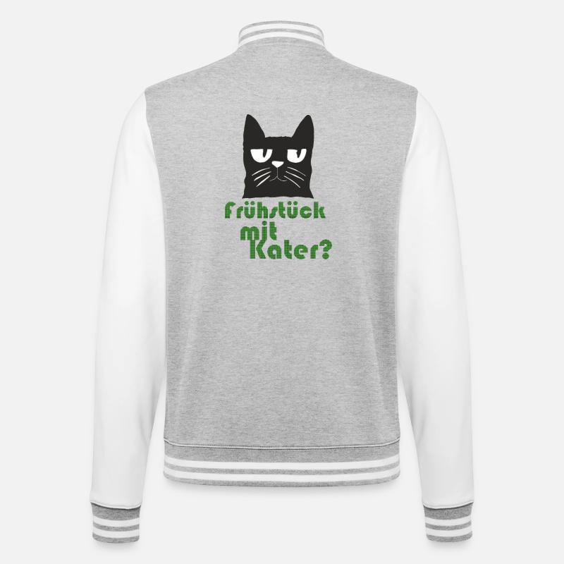 fruehstueck_mit_kater - College Sweat Jacket - heather grey/white