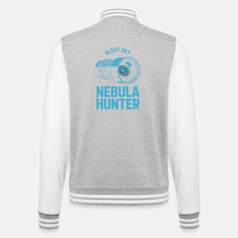 Nebula Hunter Night Sky Telescope Tee - College Sweat Jacket - heather grey/white
