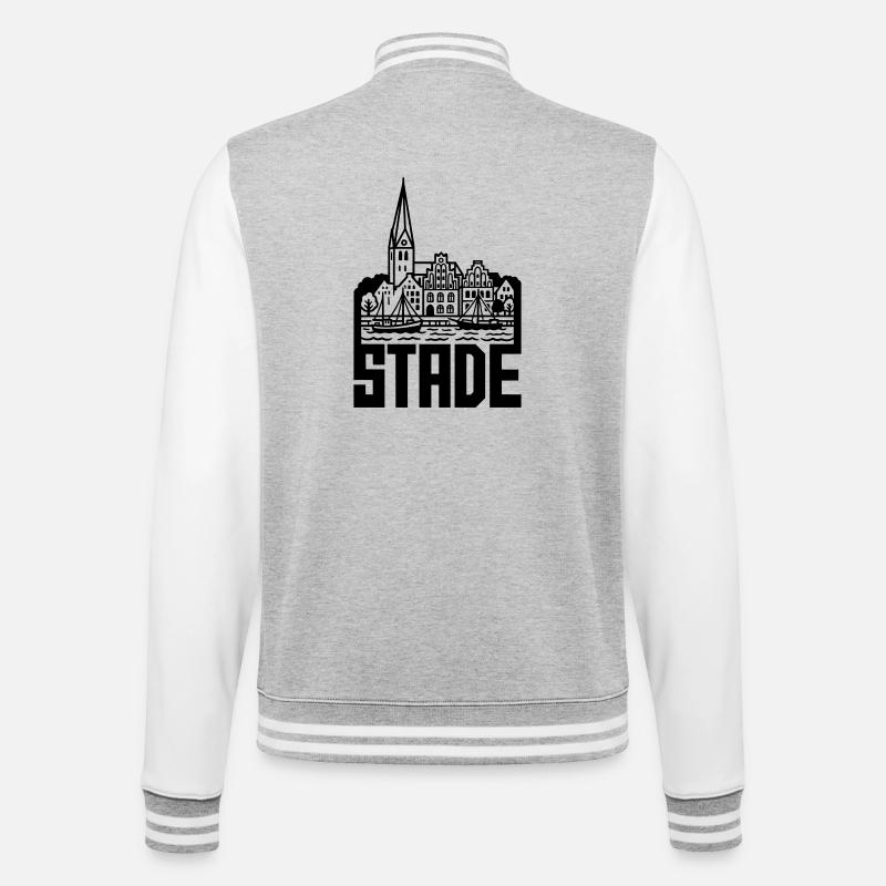 Monument Stade Silhouette - Veste Teddy - gris chiné / blanc