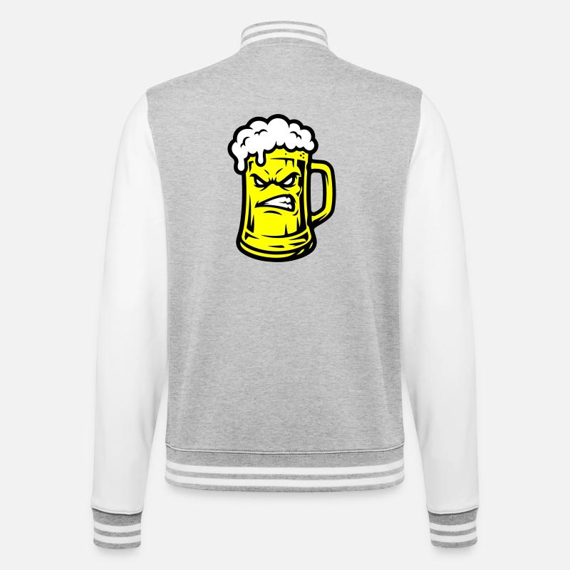 Beer Comic - College Sweat Jacket - heather grey/white