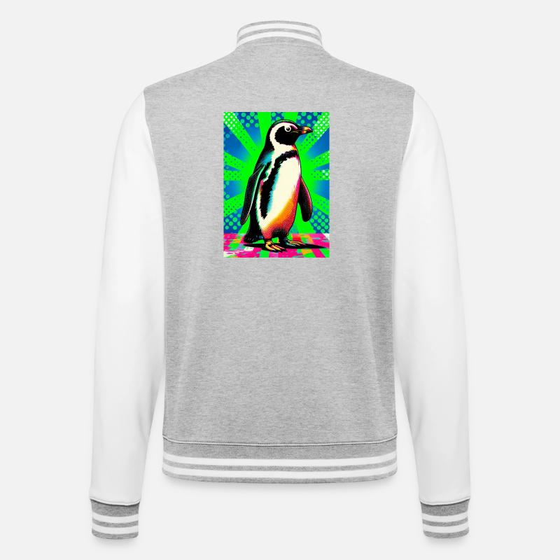 penguin - College Sweat Jacket - heather grey/white