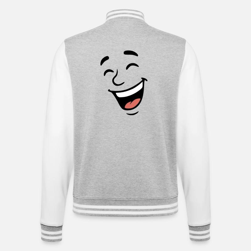 Face Laugh - College Sweat Jacket - heather grey/white