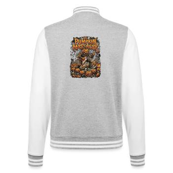 Heavy Metal Pumpkin Halloween - College-Sweatjacke - Grau meliert/Weiß - Hinten - Marisol (170cm)