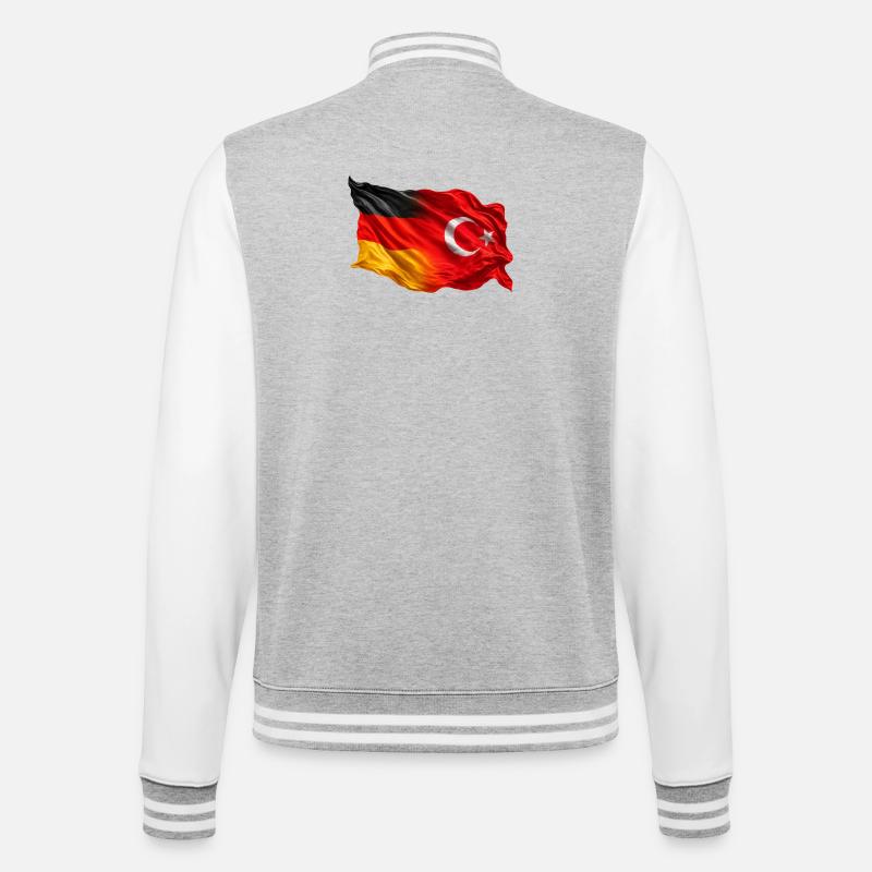 Germany Turkey Flag - College Sweat Jacket - heather grey/white
