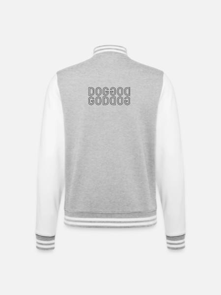 God Dog Spiegel-Typografie - College-Sweatjacke - Grau meliert/Weiß