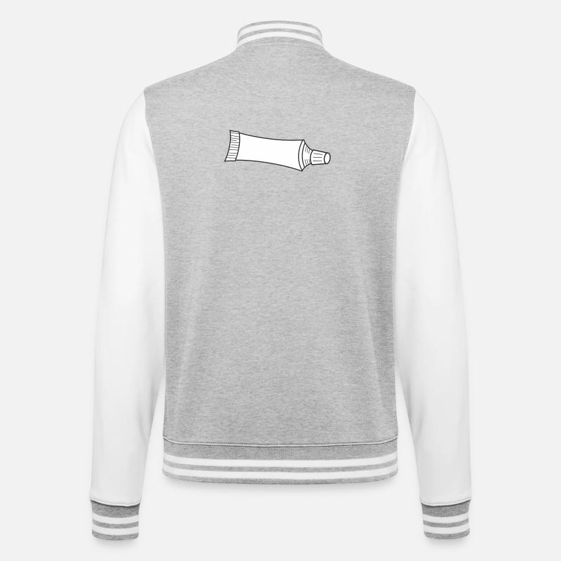 Tube Zahnpasta oder Zahncreme - College-Sweatjacke - Grau meliert/Weiß