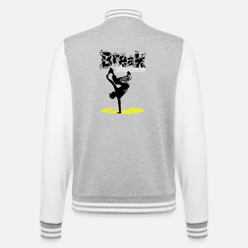 Breakdance flex - College Sweat Jacket - heather grey/white