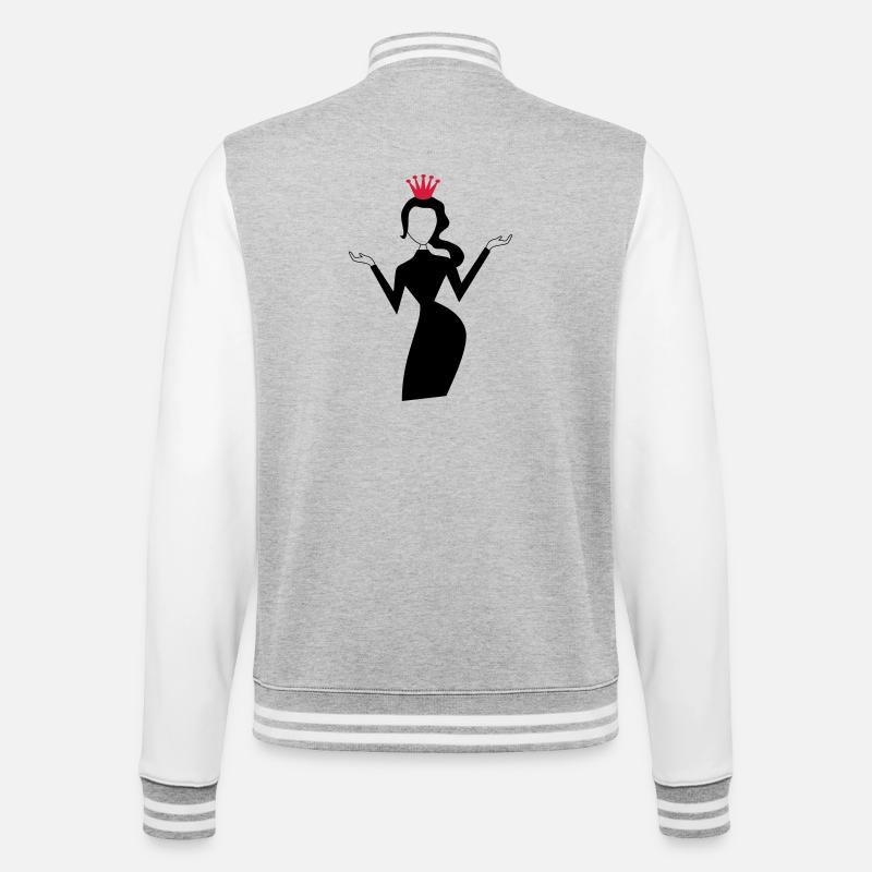Topmodel - College-Sweatjacke - Grau meliert/Weiß