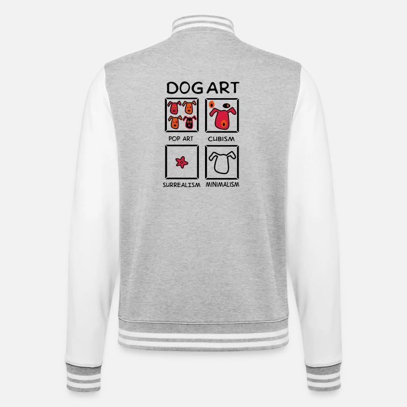 Hund - College-Sweatjacke - Grau meliert/Weiß
