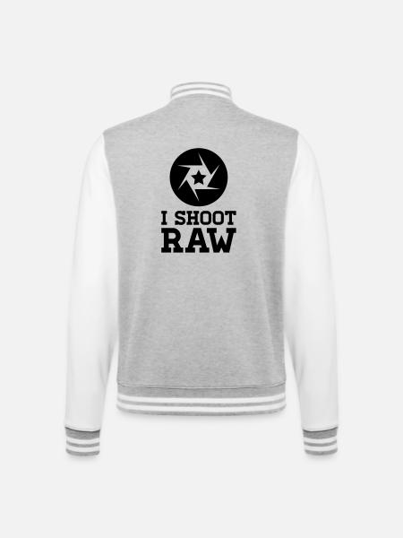 I Shoot RAW - Star - College Sweat Jacket - heather grey/white