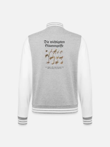 Die wichtigsten Gitarrengriffe für Gitarristen - College-Sweatjacke - Grau meliert/Weiß