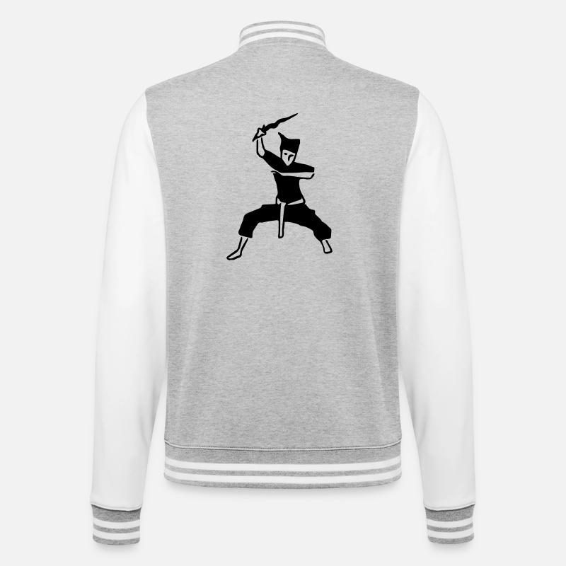 Silat - Veste Teddy - gris chiné / blanc