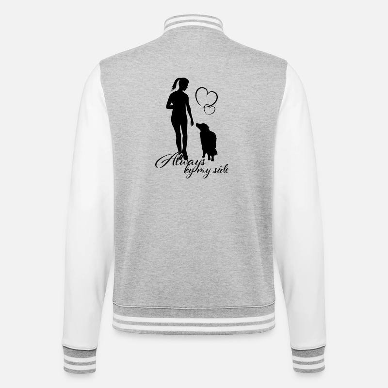 Doglover, by my side - Veste Teddy - gris chiné / blanc