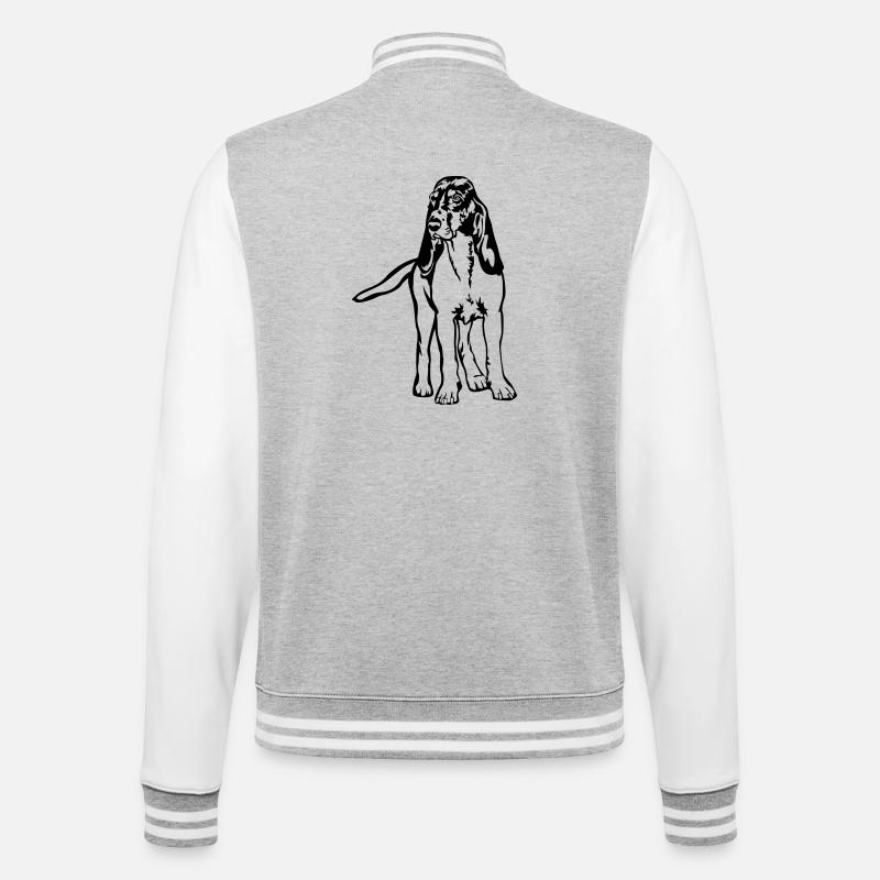 Berner Laufhund - College-Sweatjacke - Grau meliert/Weiß