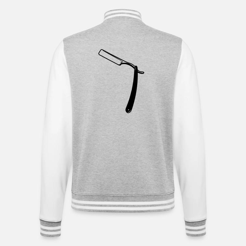 Razor open transparent shadow image - College Sweat Jacket - heather grey/white