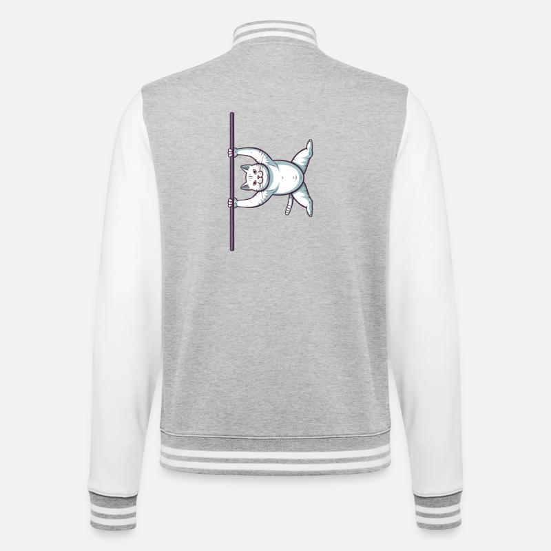 Chat comique blanc dans Iron X - Veste Teddy - gris chiné / blanc