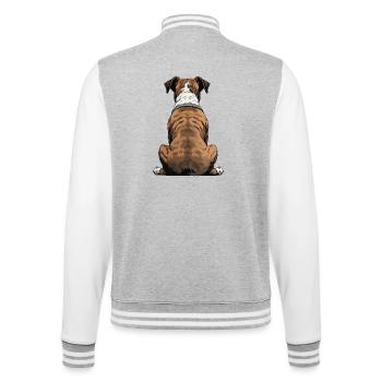 Boxer - College Sweat Jacket - heather grey/white - Back - Marisol (170cm)