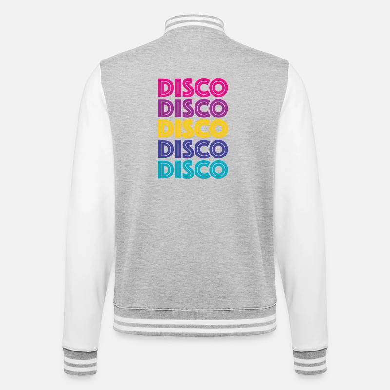 Disco Disco Disco - College-Sweatjacke - Grau meliert/Weiß