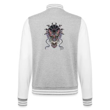 Demons Grimace - College Sweat Jacket - heather grey/white - Back - Marisol (170cm)