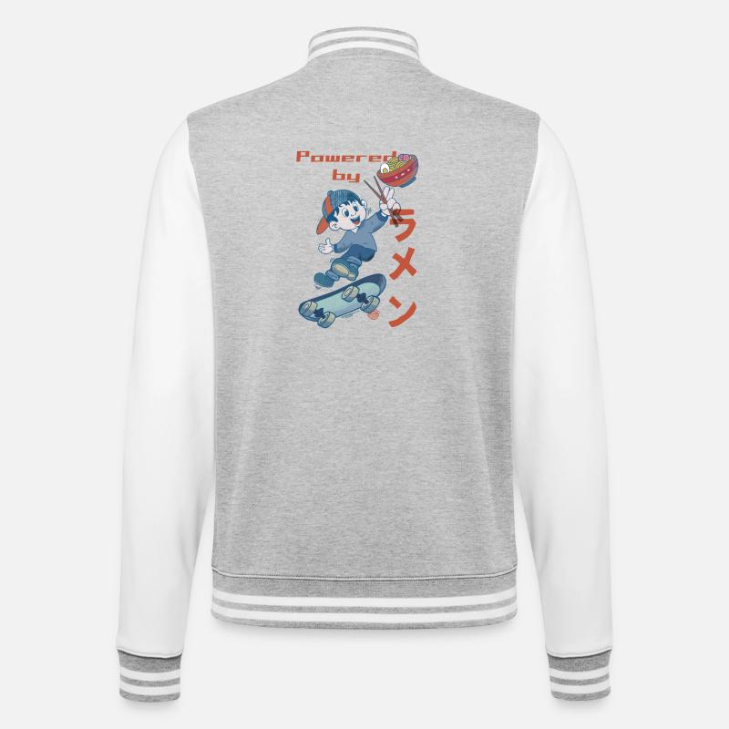 Propulsé par Ramen - Veste Teddy - gris chiné / blanc