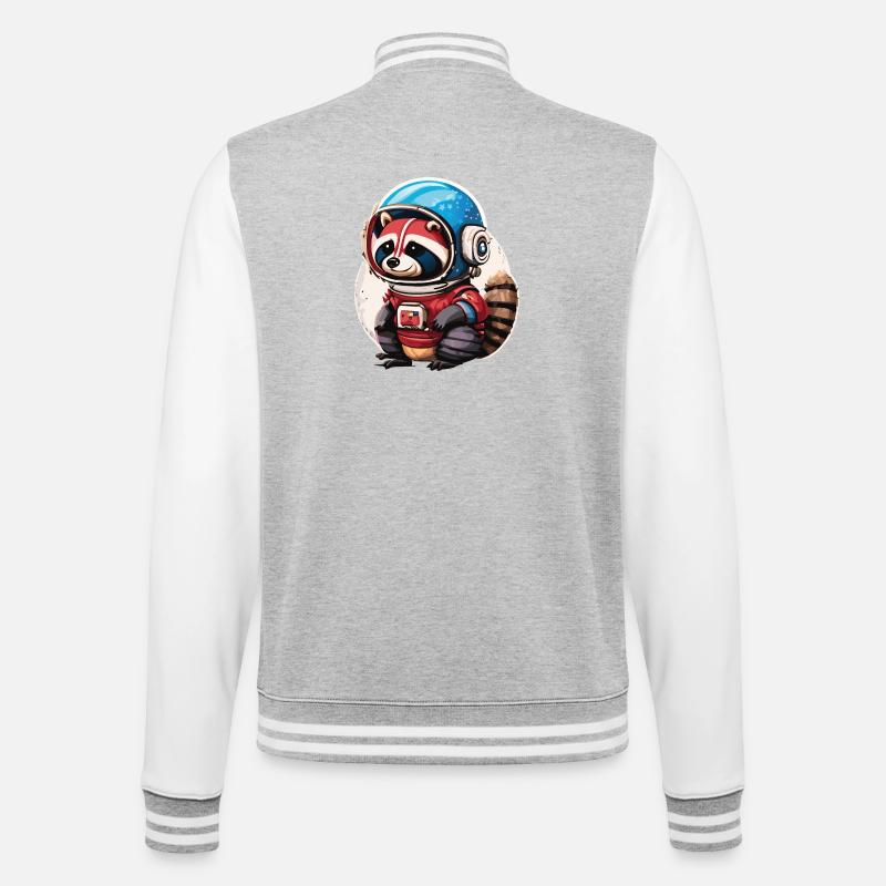 Spaceman raton laveur avec smartphone - Veste Teddy - gris chiné / blanc