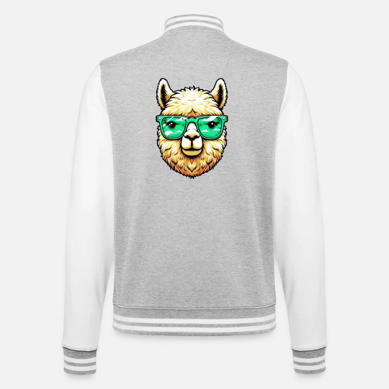 Alpaca - College Sweat Jacket - heather grey/white
