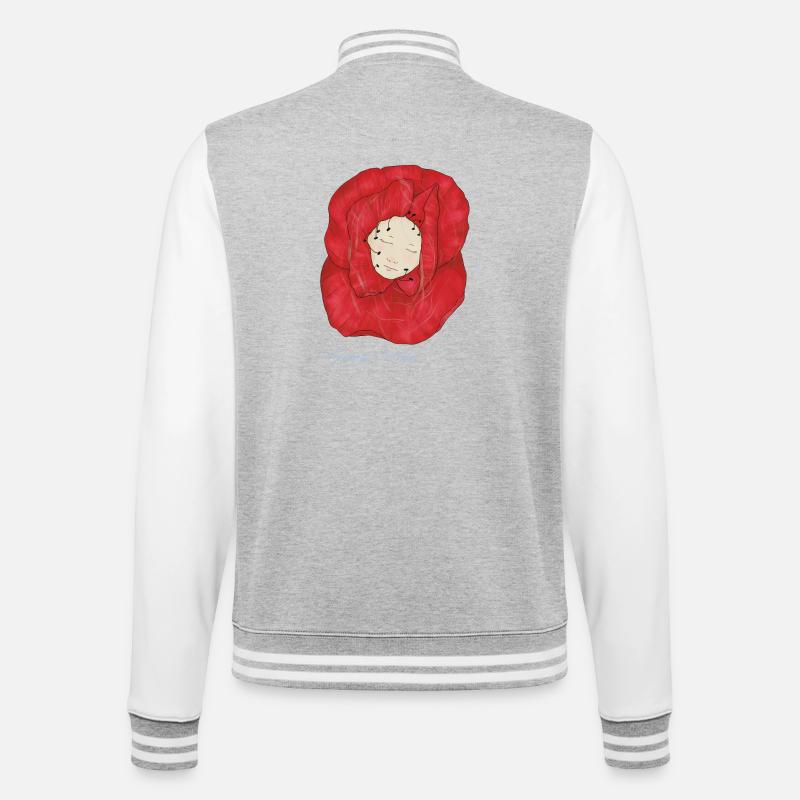 Ein einschläfernder Mohn - College-Sweatjacke - Grau meliert/Weiß