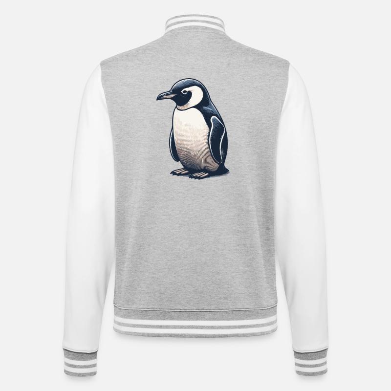 Pengu - College Sweat Jacket - heather grey/white